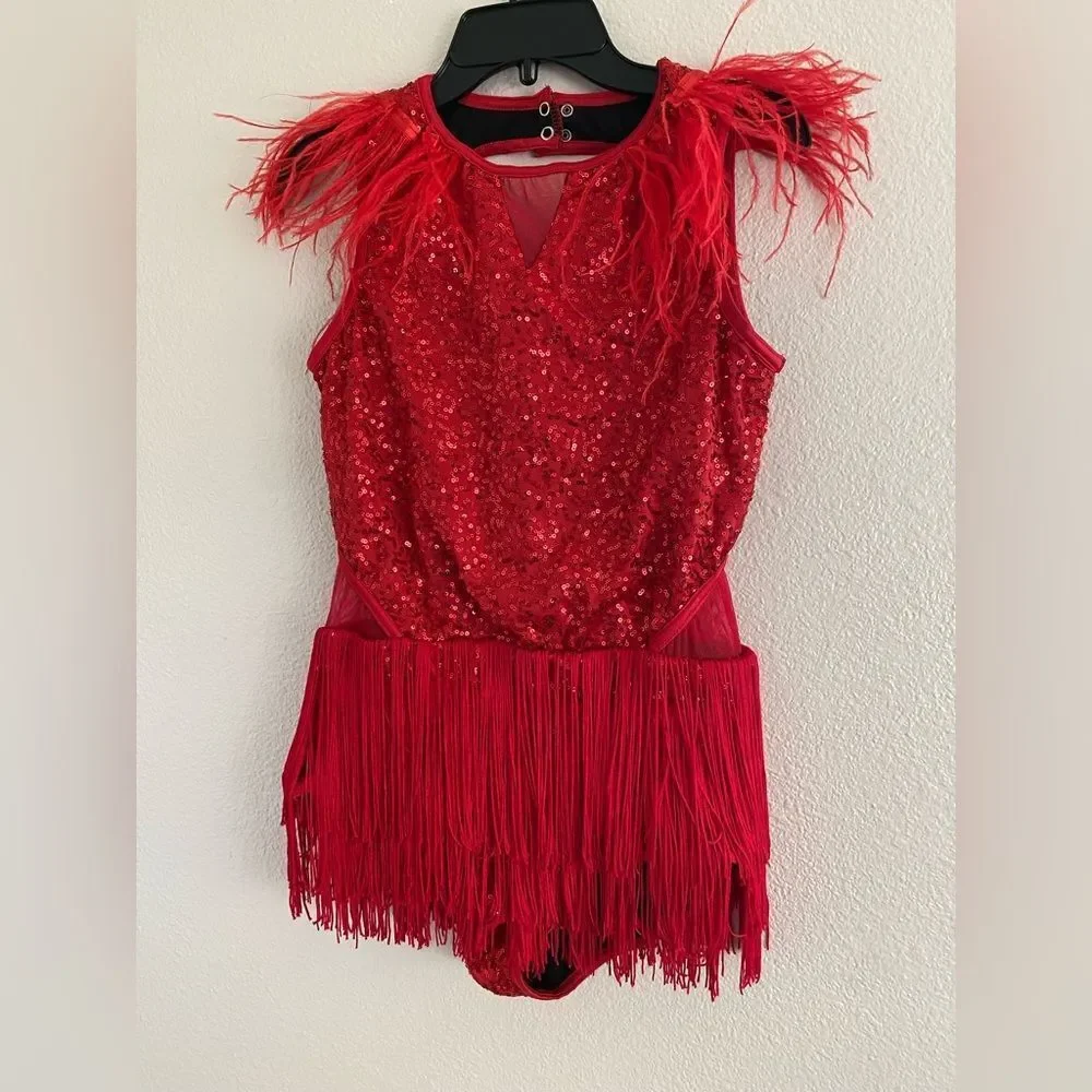 Weissman weissman dance costume feather sequins